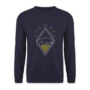 Red Panda Abstract Moon Phases - Unisex Sweatshirt - navy - Front - Alina (178cm) & Michal (187cm)