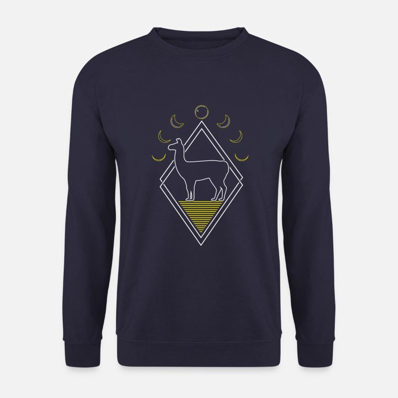 Lama Llama Abstrakt Moon Phases - Unisex Pullover - Navy
