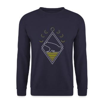 Frog Toad Abstract Moon Phases - Unisex Sweatshirt - navy - Front - Alina (178cm) & Michal (187cm)