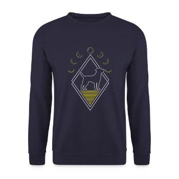 Labrador Abstract Moon Phases - Unisex Sweatshirt - navy - Front - Alina (178cm) & Michal (187cm)
