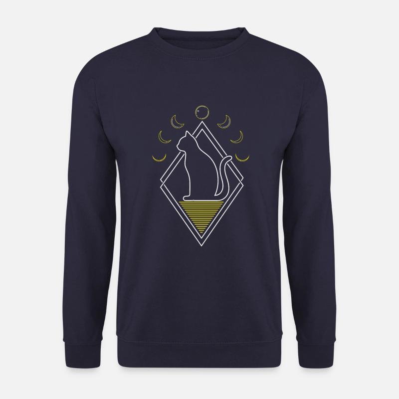 Cat Abstract Moon Phases - Unisex Sweatshirt - navy
