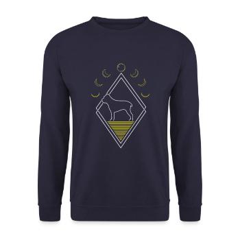 Cane Corso Abstract Moon Phases - Unisex Sweatshirt - navy - Front - Alina (178cm) & Michal (187cm)