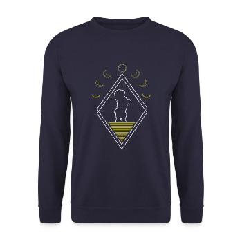 Bichon Frize Abstract Moon Phases - Unisex Sweatshirt - navy - Front - Alina (178cm) & Michal (187cm)