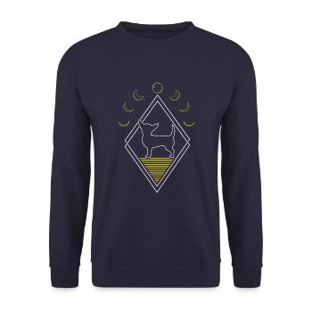 Chihuahua Abstract Moon Phases - Unisex Sweatshirt - navy - Front - Alina (178cm) & Michal (187cm)