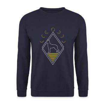 Great Dane Abstract Moon Phases - Unisex Sweatshirt - navy - Front - Alina (178cm) & Michal (187cm)