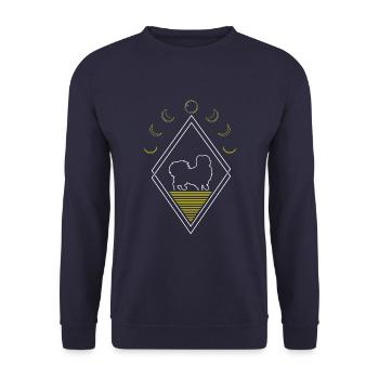 Pékinois Abstrait Phases de Lune - Sweat-shirt Unisexe - marine - Devant - Alina (178cm) & Michal (187cm)