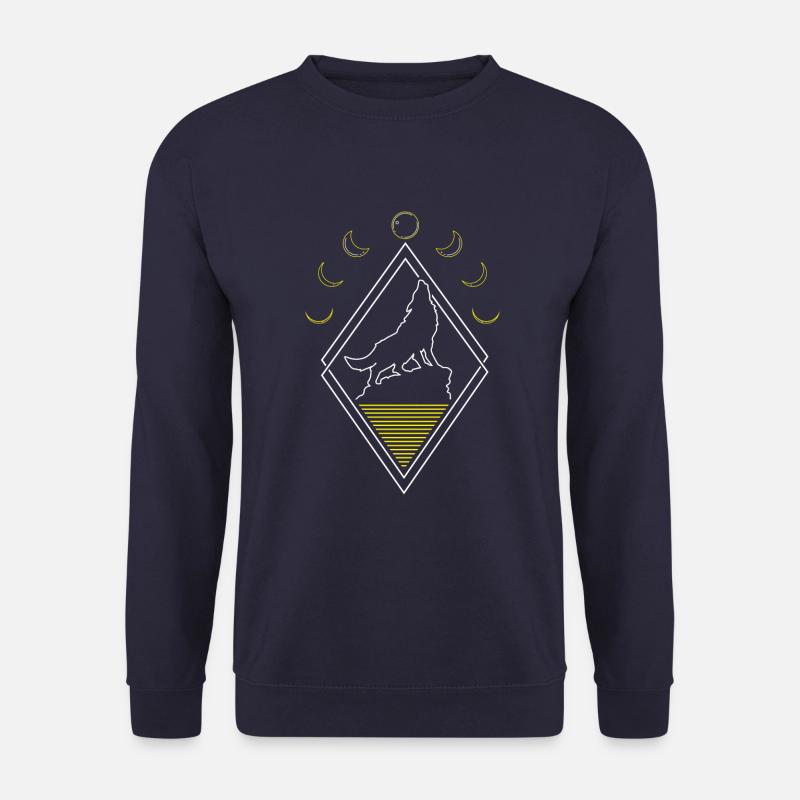 Wolf Abstract Moon Phases - Unisex Sweatshirt - navy