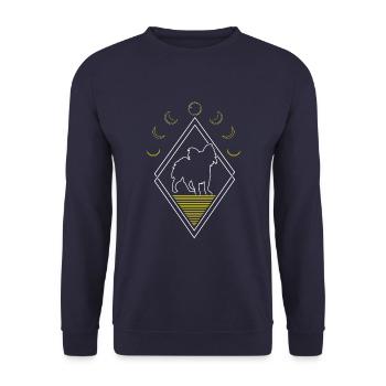 Papillon Abstract Moon Phases - Unisex Sweatshirt - navy - Front - Alina (178cm) & Michal (187cm)