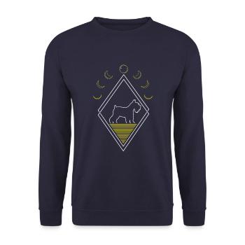 Schnauzer Abstract Moon Phases - Unisex Sweatshirt - navy - Front - Alina (178cm) & Michal (187cm)