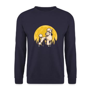 Caniche Lune Hurlant - Sweat-shirt Unisexe - marine - Devant - Alina (178cm) & Michal (187cm)