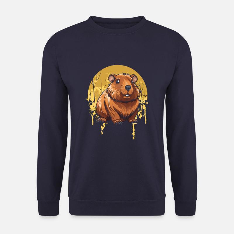 Hamster Goldhamster Moon Howling - Unisex Pullover - Navy