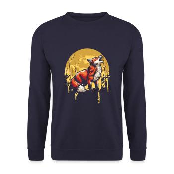 Hurlement de la lune du renard - Sweat-shirt Unisexe - marine - Devant - Alina (178cm) & Michal (187cm)