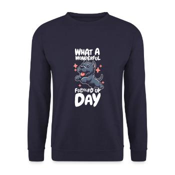 Cane Corso Drôle Jour de merde - Sweat-shirt Unisexe - marine - Devant - Alina (178cm) & Michal (187cm)