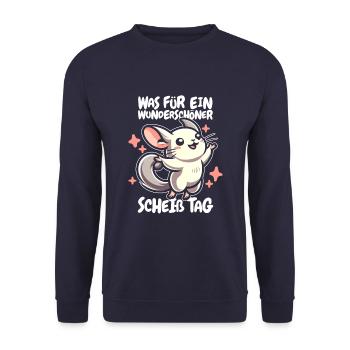 Chinchilla Funny Please Keep Your Mouth Shut - Unisex Sweatshirt - navy - Front - Alina (178cm) & Michal (187cm)