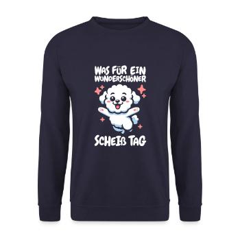 Bichon Frize Funny Please Shut Up - Unisex Sweatshirt - navy - Front - Alina (178cm) & Michal (187cm)