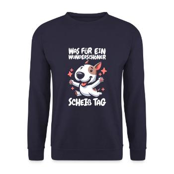 Bull Terrier Funny Please Keep Your Mouth Shut - Unisex Sweatshirt - navy - Front - Alina (178cm) & Michal (187cm)