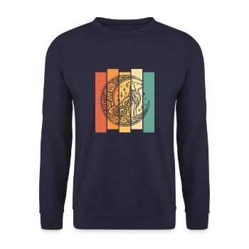 Golden Retriever Tribal Moon Phases - Unisex Sweatshirt - navy - Front - Alina (178cm) & Michal (187cm)