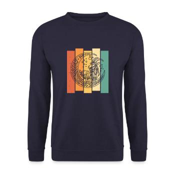 Phases de la Lune Tribale de la Chèvre - Sweat-shirt Unisexe - marine - Devant - Alina (178cm) & Michal (187cm)
