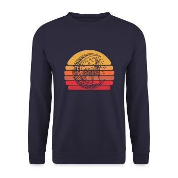 Muli Esel Stammes Moon Phases - Unisex Pullover - Navy - Vorne - Alina (178cm) & Michal (187cm)