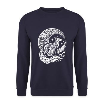 Fox Tribal Moon Phases - Unisex Sweatshirt - navy - Front - Alina (178cm) & Michal (187cm)