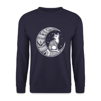 Phases de lune tribales de chat - Sweat-shirt Unisexe - marine - Devant - Alina (178cm) & Michal (187cm)