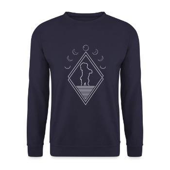 Bichon Frize Moon Phases - Unisex Sweatshirt - navy - Front - Alina (178cm) & Michal (187cm)