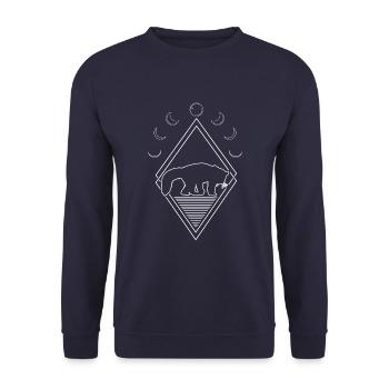 Red Panda Moon Phases - Unisex Sweatshirt - navy - Front - Alina (178cm) & Michal (187cm)