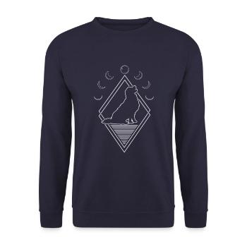 Golden Retriever Moon Phases - Unisex Sweatshirt - navy - Front - Alina (178cm) & Michal (187cm)