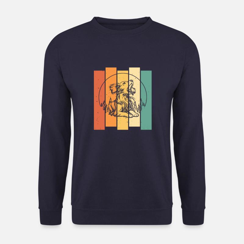Brittany Spaniel Moon Howling - Unisex Sweatshirt - navy
