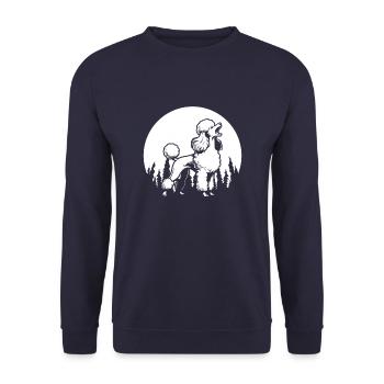 Caniche Lune Hurlant - Sweat-shirt Unisexe - marine - Devant - Alina (178cm) & Michal (187cm)