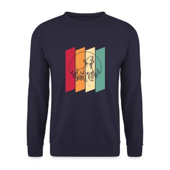 Bull Terrier Moon Howling - Unisex Pullover - Navy - Vorne - Alina (178cm) & Michal (187cm)
