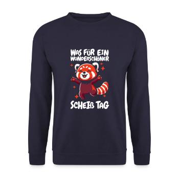 Red Panda Funny Please Shut Up - Unisex Sweatshirt - navy - Front - Alina (178cm) & Michal (187cm)