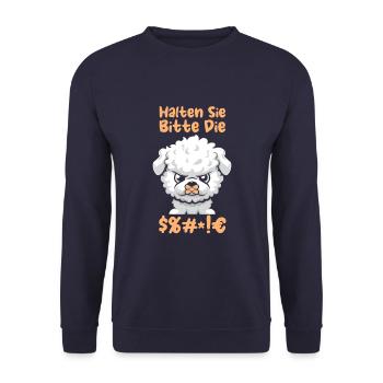Bichon Frize Please shut up - Unisex Sweatshirt - navy - Front - Alina (178cm) & Michal (187cm)