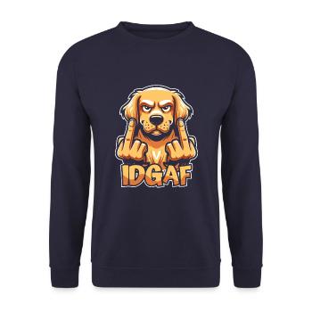 Golden Retriever Es Ist Mir Scheißegal Idgaf - Unisex Pullover - Navy - Vorne - Alina (178cm) & Michal (187cm)