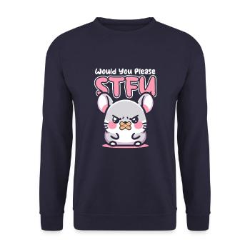 Chinchilla Stfu Would You Please Shut Up - Unisex Sweatshirt - navy - Front - Alina (178cm) & Michal (187cm)
