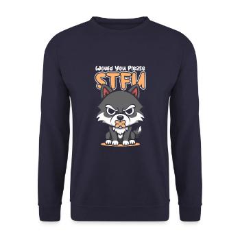 Wolf Stfu Would You Please Shut Up - Unisex Sweatshirt - navy - Front - Alina (178cm) & Michal (187cm)