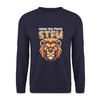 Lion Stfu Would You Please Shut Up - Unisex Sweatshirt - navy - Front - Alina (178cm) & Michal (187cm)
