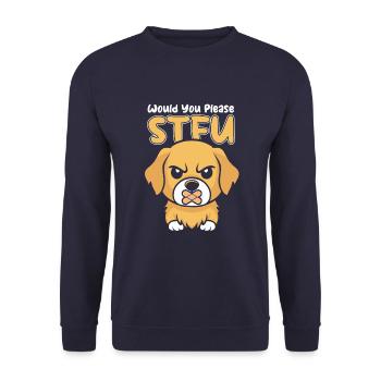 Golden Retriever, taisez-vous, s’il vous plaît, taisez-vous - Sweat-shirt Unisexe - marine - Devant - Alina (178cm) & Michal (187cm)