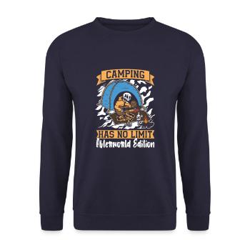 Tent Camping Camping Skeleton - Unisex Sweatshirt - navy - Front - Alina (178cm) & Michal (187cm)