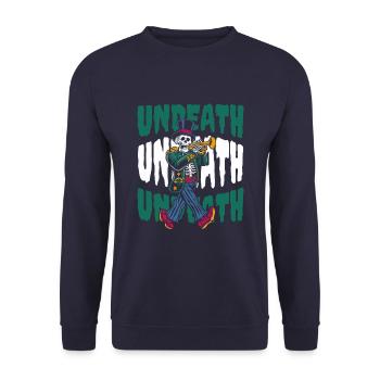Fan Train Spielmannszug Squelette Mort-Mort - Sweat-shirt Unisexe - marine - Devant - Alina (178cm) & Michal (187cm)