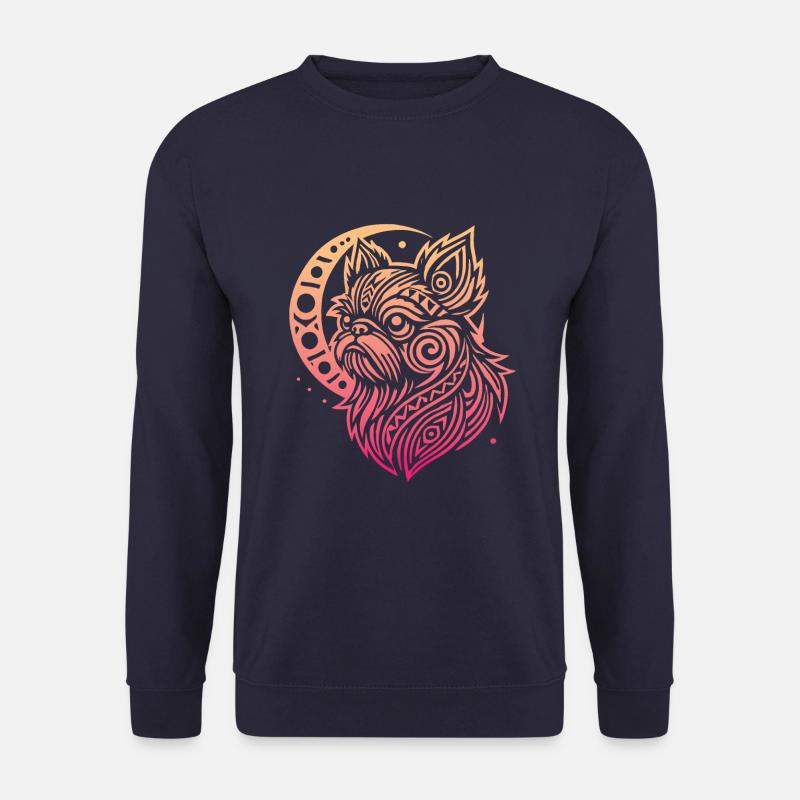 Brussels Griffon Tribal Moon Phases - Unisex Sweatshirt - navy
