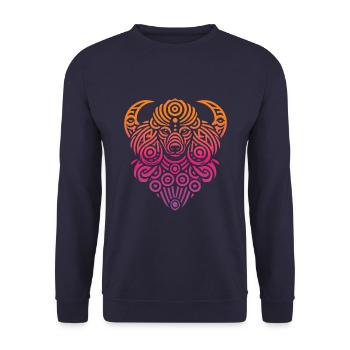 Pudel Stammes Moon Phases - Unisex Pullover - Navy - Vorne - Alina (178cm) & Michal (187cm)