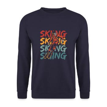 Skiing Après-ski - Unisex Sweatshirt - navy - Front - Alina (178cm) & Michal (187cm)