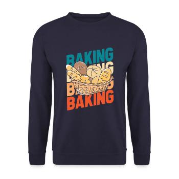 Boulangerie Boulangerie Boulangerie - Sweat-shirt Unisexe - marine - Devant - Alina (178cm) & Michal (187cm)