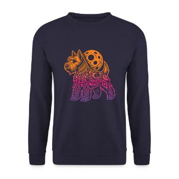 Wheaten Terrier Tribal Phases de lune - Sweat-shirt Unisexe - marine - Devant - Alina (178cm) & Michal (187cm)