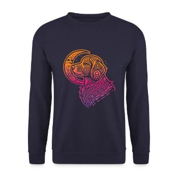 Golden Doodle Tribal Moon Phases - Unisex Sweatshirt - navy - Front - Alina (178cm) & Michal (187cm)