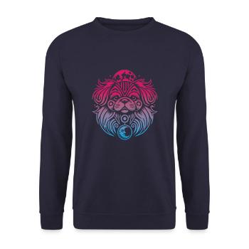 Beijing Tribal Moon Phases - Unisex Sweatshirt - navy - Front - Alina (178cm) & Michal (187cm)