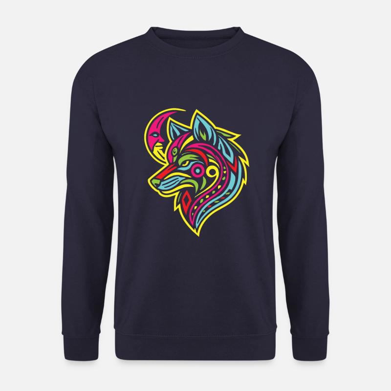 Wolf Tribal Moon Phases - Unisex Sweatshirt - navy