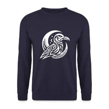Seagull Tribal Moon Phases - Unisex Sweatshirt - navy - Front - Alina (178cm) & Michal (187cm)