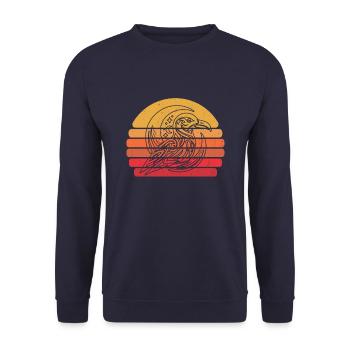 Seagull Tribal Moon Phases - Unisex Sweatshirt - navy - Front - Alina (178cm) & Michal (187cm)